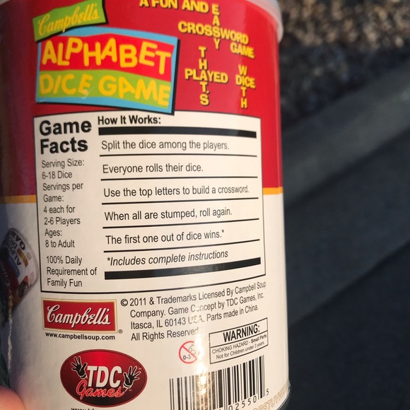 NEW Campbell's Alphabet Dice Crossword Game Sealed - Picture 7 of 11
